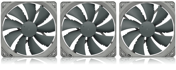 Noctua Fan Package (Gray) - NF-P14s PWM Gray High Performance Cooling Intake Fans (gray anti vibration pads, exhaust fan size/model will depend on case selected)