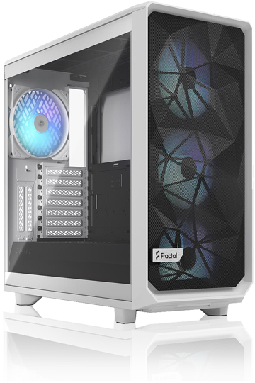 Fractal Design Meshify 2 RGB with Tempered Glass Window - White (fan hub included)